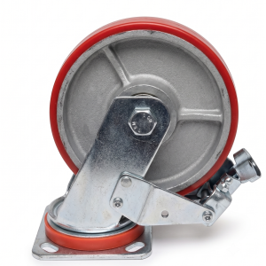 C.I. PU Castor Wheel Set of 4 &ndash; Brake Castor Wheels for Trolleys, Carts & Industrial Equipment