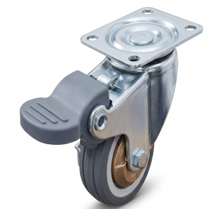 TPR Castor Wheel Set of 4 &ndash; Brake Castor Wheels for Trolleys, Carts & Industrial Equipment