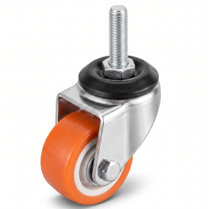 Stud Castor Wheel PU Set of 4 &ndash; Swivel Castor Wheels for Trolleys, Carts & Industrial Equipment