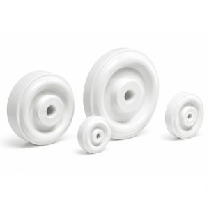 White Round Trolley Wheel Set of 4 &ndash; Wheels for Trolleys, Carts & Industrial Equipment