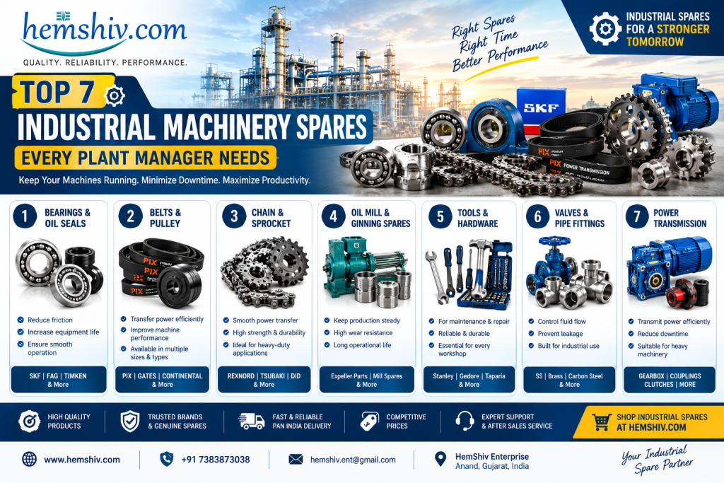 Top 7 Industrial Machinery Spares Every Plant Manager Must Stock in 2026
